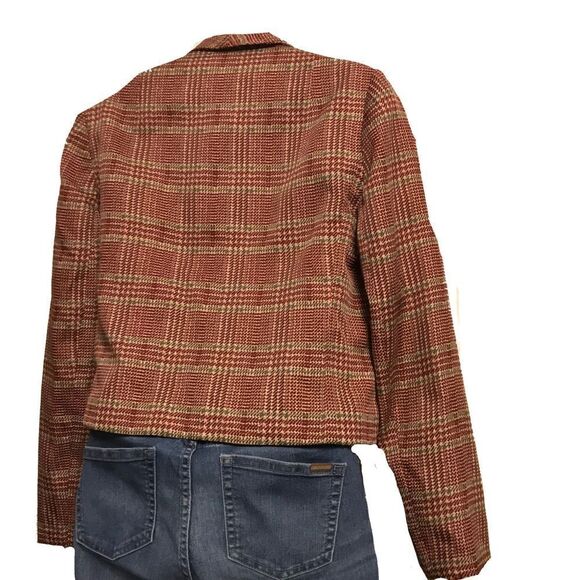 Vintage Houndstooth Long Sleeve Crop Jacket Medium - Picture 6 of 12